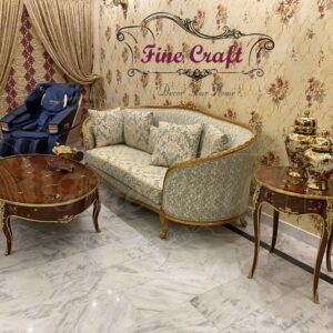 Luxury Classic Sofa Set with Center & Side Tables